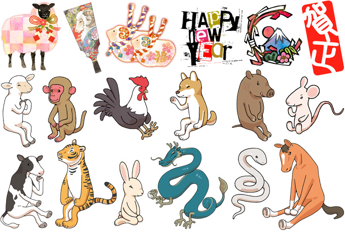 収録している各種はがき用のデザイン例